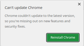 Annoying Google Chrome update popup